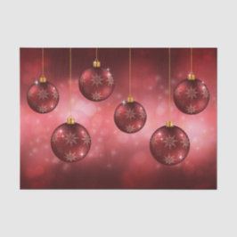 Red Festivals Baubles on Red Bokeh Seidenpapier