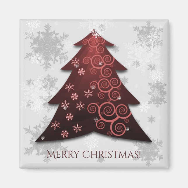 Red Festivals Christmas Tree Magnet (Vorne)