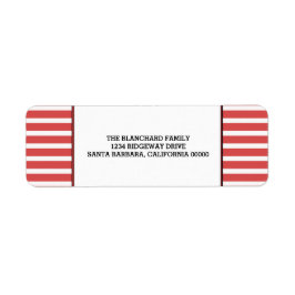 Red Festivals Stripes Holiday Labels