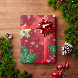 Red Festive Weihnachtsmuster Geschenkpapier