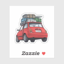 Red Fiat Car Aufkleber
