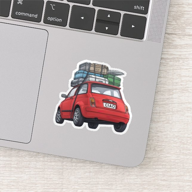 Red Fiat Car Aufkleber (Detail)