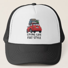 Red Fiat Car Hat Truckerkappe