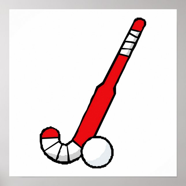 Red Field Hockey Stick Poster (Vorne)