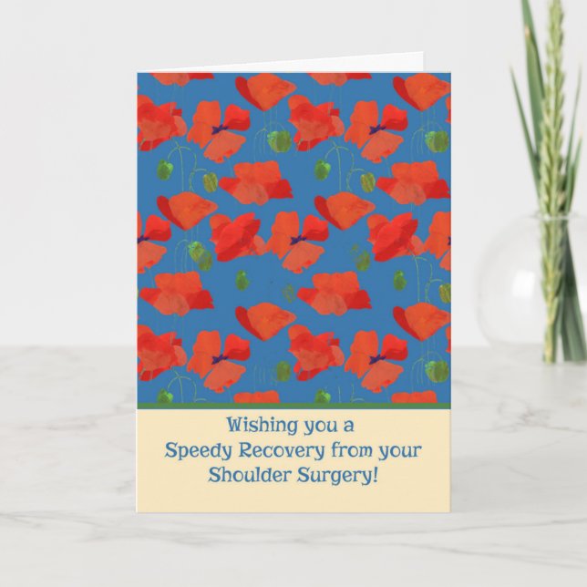 Red Field Poppies erhalten Well Shoulder Operation Karte (Vorderseite)