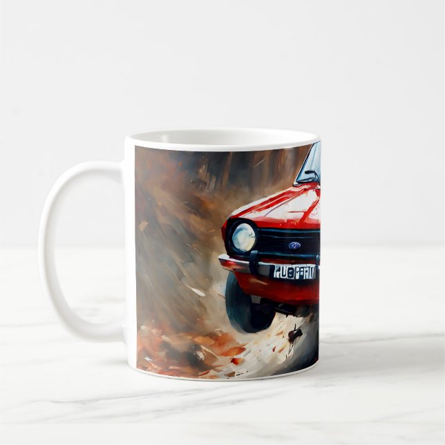 Red Fiesta Kundgebung Car: Racing durch waldreiche Kaffeetasse (Links)