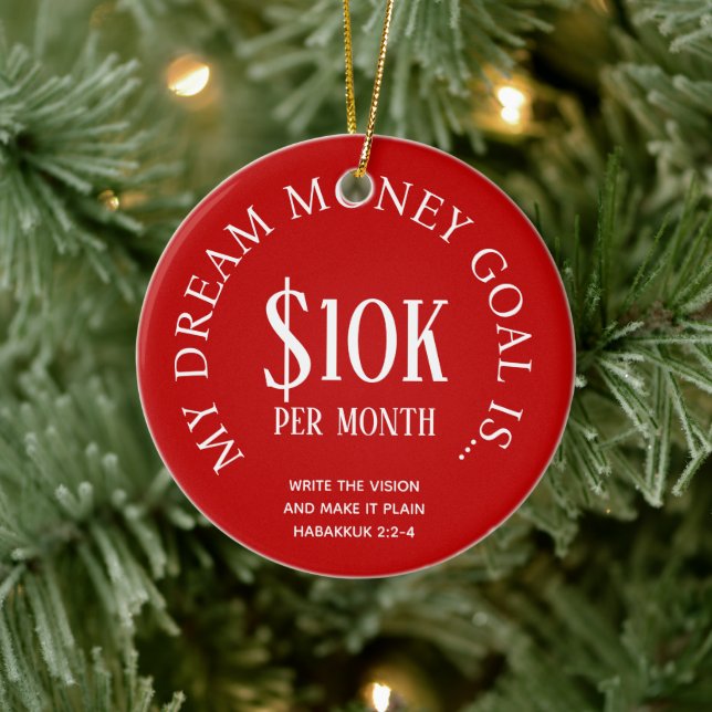 Red Financial Income Goals Keramik Ornament (Baum)