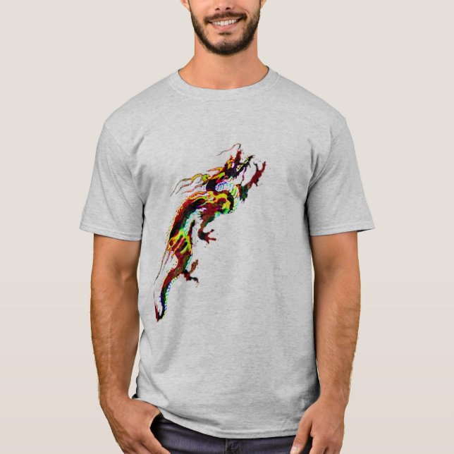 Red fire Dragon Design T-shirts idée cadeau (Devant)