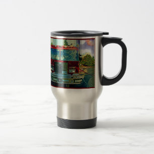 Red Fire Motor Fireman's Travel Mug Reisebecher