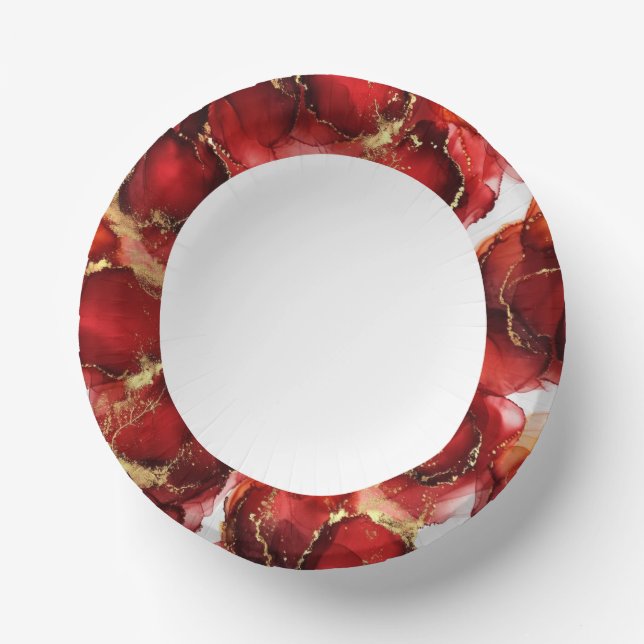 Red Fire Pattern Pappteller (Vorderseite)