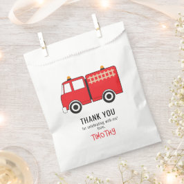 Red Fire Truck Birthday Party Danke Geschenktütchen