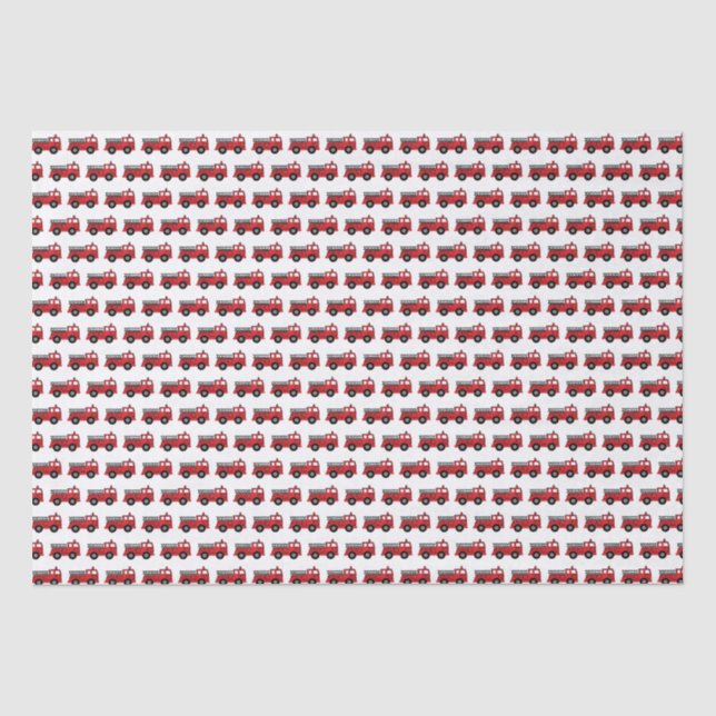 Red Fire Truck Birthday Seidenpapier (Vorderseite)
