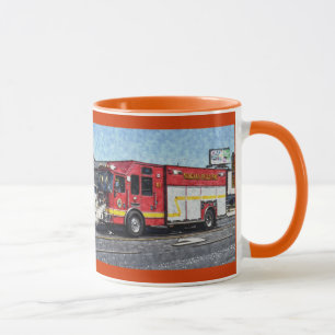 Red Fire Truck Feuerwehrmann's Drinking Tasse