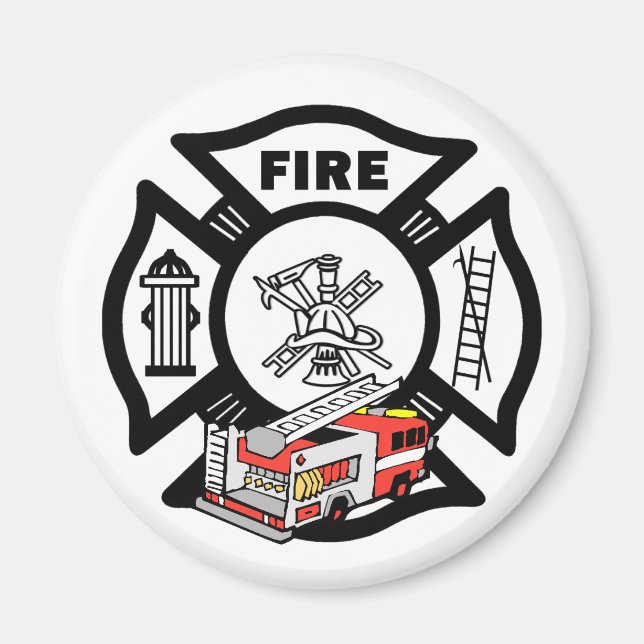 Red Fire Truck Magnet (Vorne)