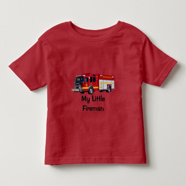 Red Fire Truck Mein kleines Feuerwehrdesign Kleinkind T-shirt (Vorderseite)