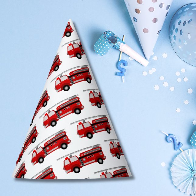 Red Fire Truck Party Hat Partyhütchen (Red Fire Truck Party Hat
)