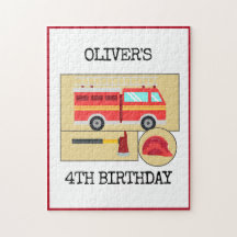 Red Fire Truck | Theme Kindergeburtstag Party Post