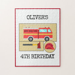 Red Fire Truck | Theme Kindergeburtstag Party Post