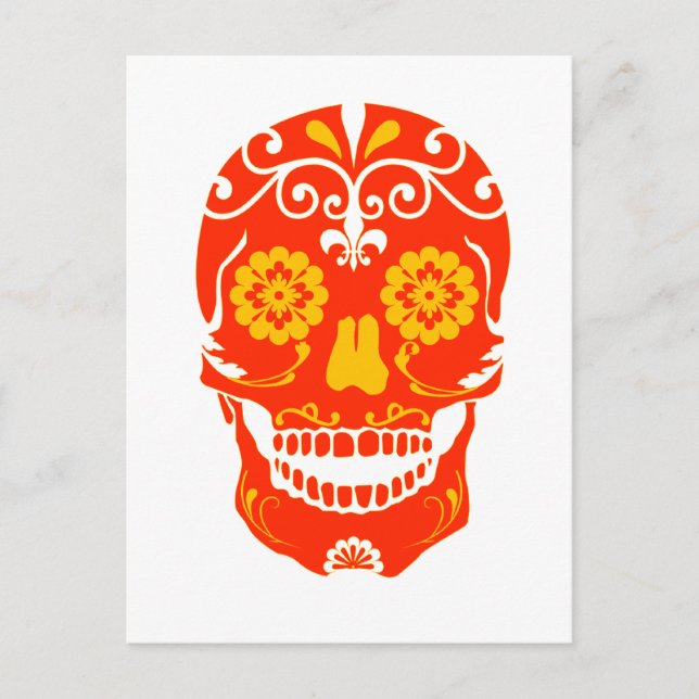 RED FIRED SKULL POSTKARTE (Vorderseite)