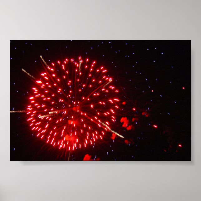 Red Fireworks Poster (Vorne)