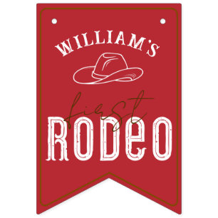 Red First Rodeo Foto Banner - Western Cowboy 1.