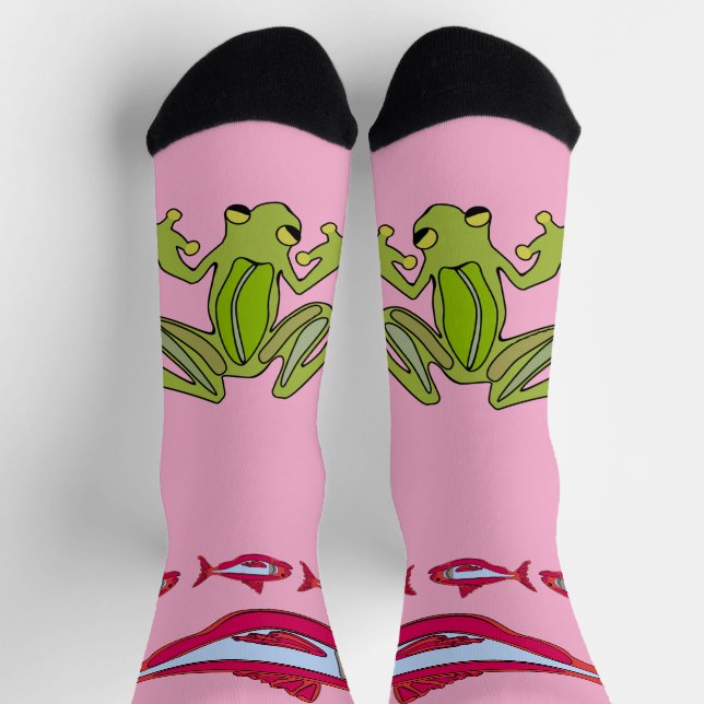 Red Fish@Frog Crew Socks Socken (Oben)
