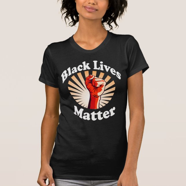 Red Fist Black Lives Materie BLM T-Shirt (Vorderseite)