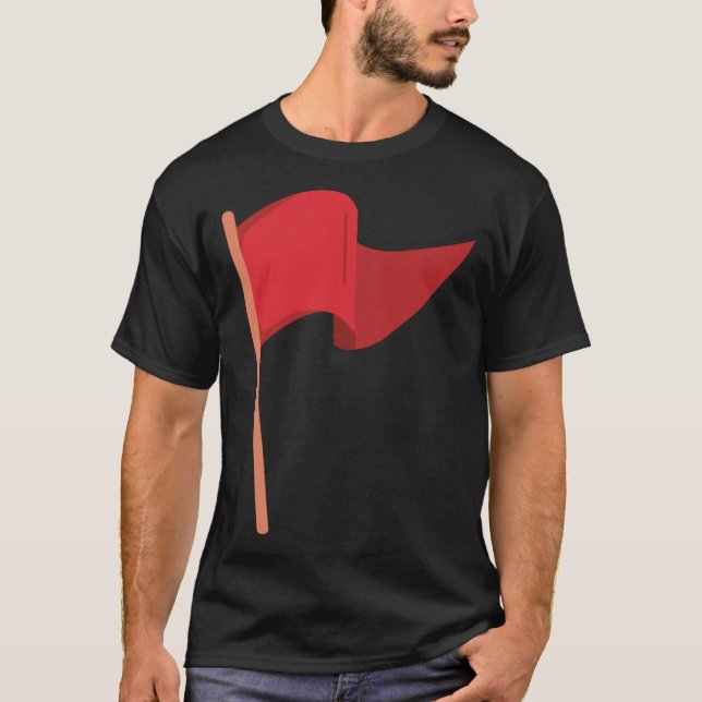 Red Flag Meme Mädchen im Retro-Stil T-Shirt (Vorderseite)