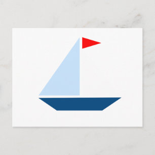 Red Flag Segelboot Postkarte