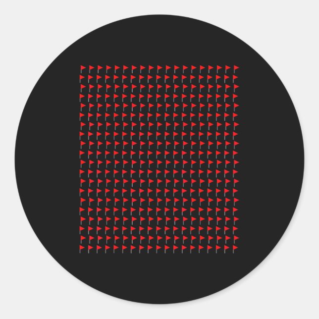 Red Flags Meme Lover Trendy Funny Social  Runder Aufkleber (Vorderseite)