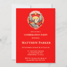 Red Flamed Confirmation von White Dove