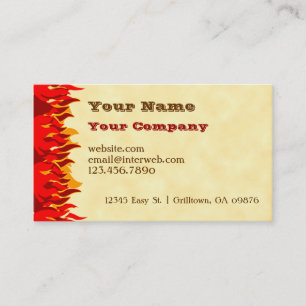 Red Flames BQ Custom Western Carte de visite