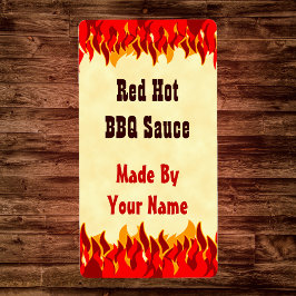 Red Flames Custom GRILLEN Hot Sauce Large Labels