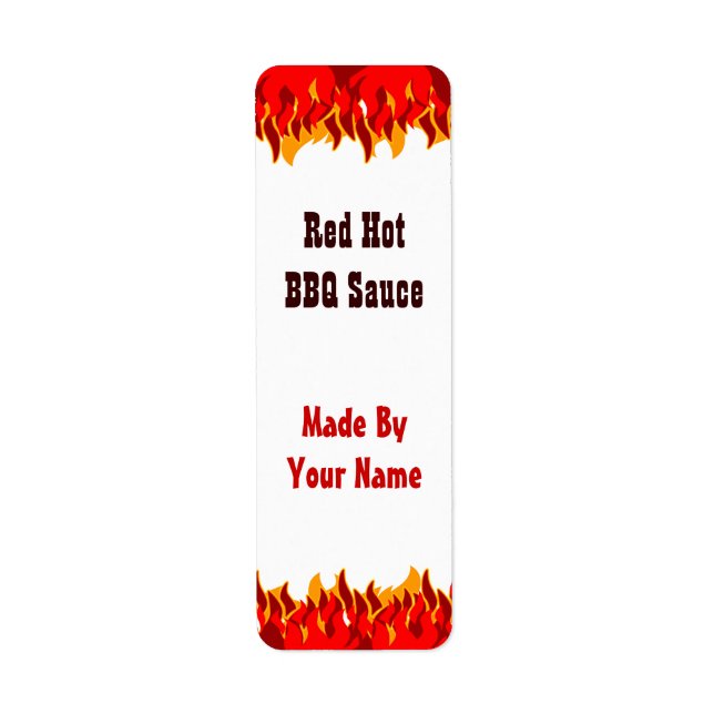 Red Flames Custom Hot Sauce Canning Labels Small (Vorne)