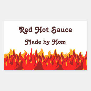 Red Flames Custom Jar ou Canning Étiquettes