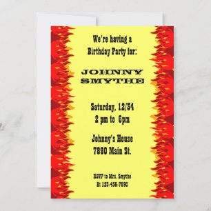 Red Flames Editable Western GRILLEN 12x18 Einladun Einladung
