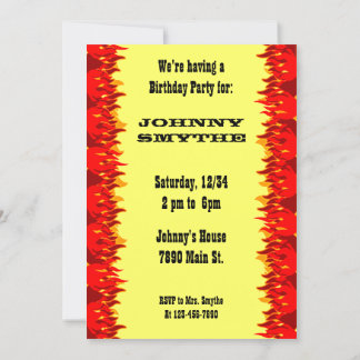 Red Flames Editable Western GRILLEN 12x18 Einladun Einladung