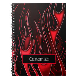 Red Flames Notebook Notizblock