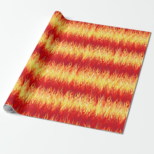 Red Flames Pattern - Frisierte Auto Geschenkpapier (Ungerollt)