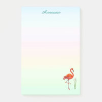 Red Flamingo und Reed Pflanze auf Pastel Shades