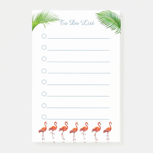 Red Flamingos & Green Palm Blätter Dinge zu tun Post-it Klebezettel (Vorderseite)