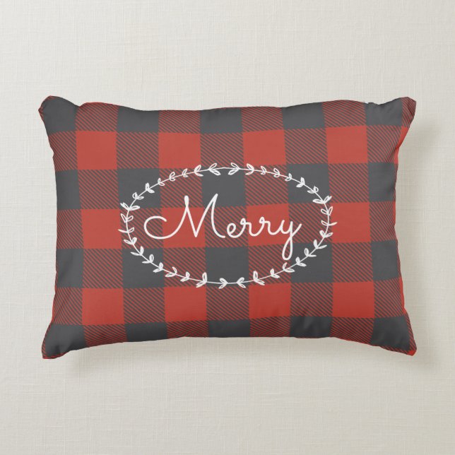 Red Flannel Holiday Dekokissen (Vorderseite)
