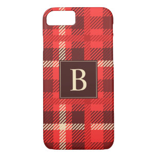Red Flannel Look Kariert mit Monogram Case-Mate iPhone Hülle