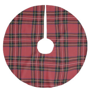 Red Flannel Pattern Polyester Weihnachtsbaumdecke