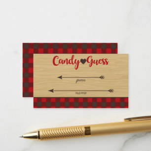 Red Flannel Wie viele Candies Game Guards Cards Begleitkarte