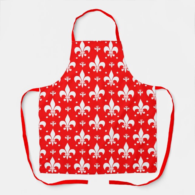Red Fleur-de-lis-Muster Schürze (Vorderseite)