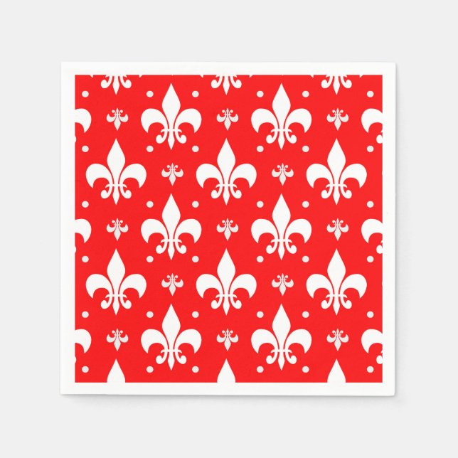 Red Fleur-de-lis-Muster Serviette (Vorderseite)