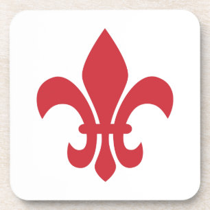 Red Fleur de Lys Getränkeuntersetzer