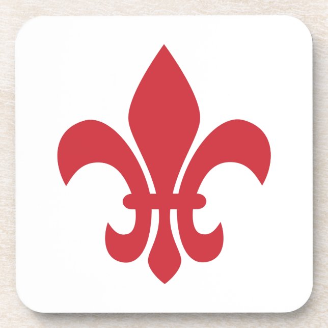 Red Fleur de Lys Getränkeuntersetzer (Vorderseite)