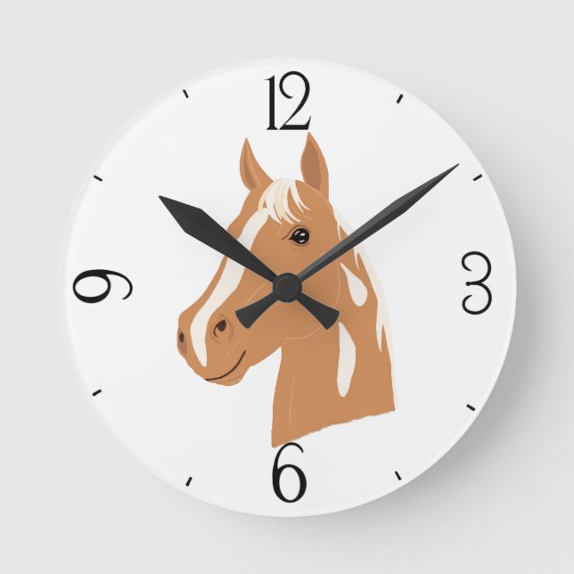 Red Flight the Happy Horse Runde Wanduhr (Vorderseite)